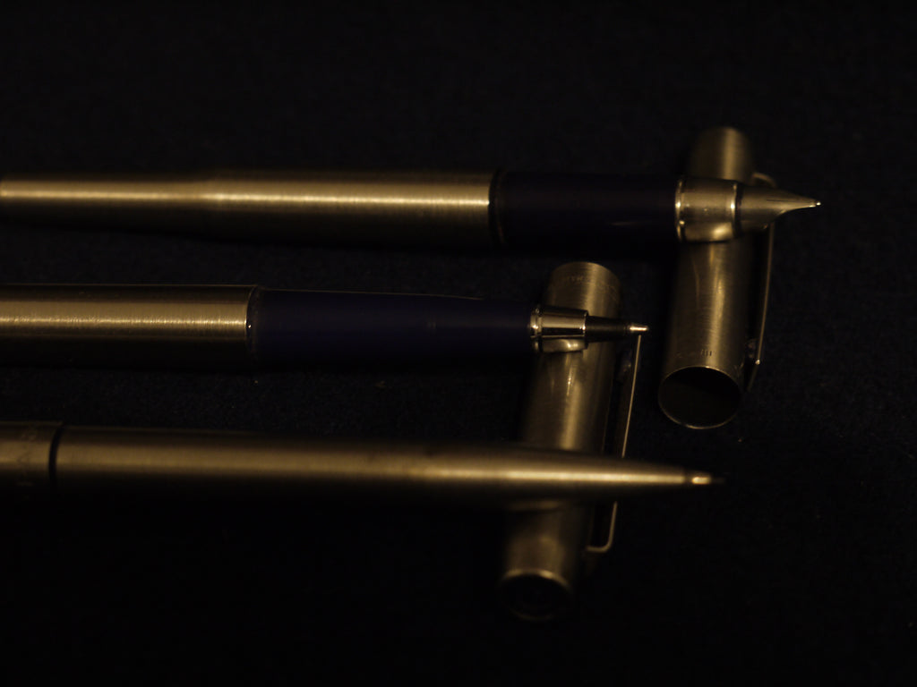 Parker 25 Stainless Steel Fountain Pen, Rollerball & Mechanical Pencil Set