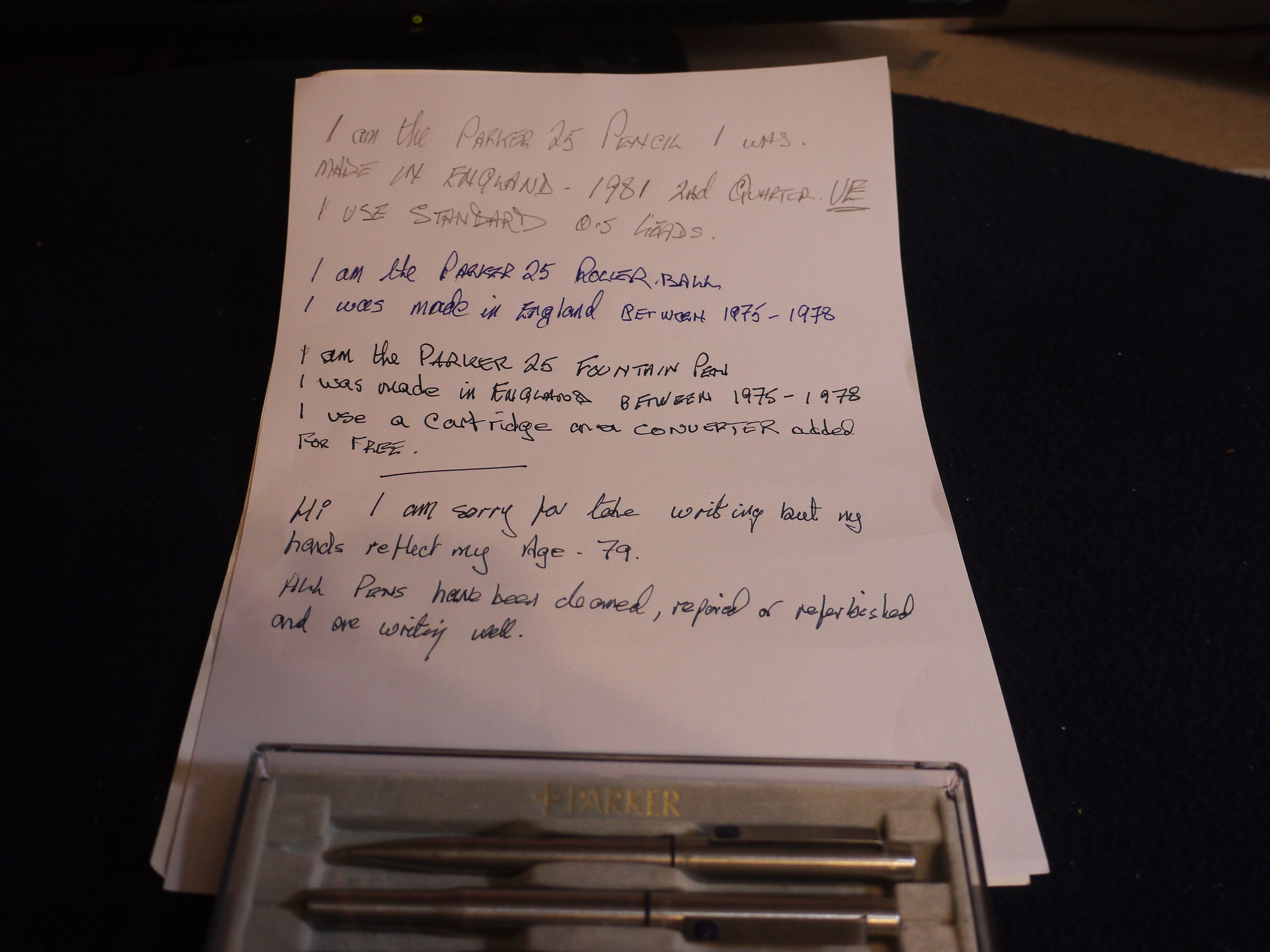 Parker 25 Stainless Steel Fountain Pen, Rollerball & Mechanical Pencil Set